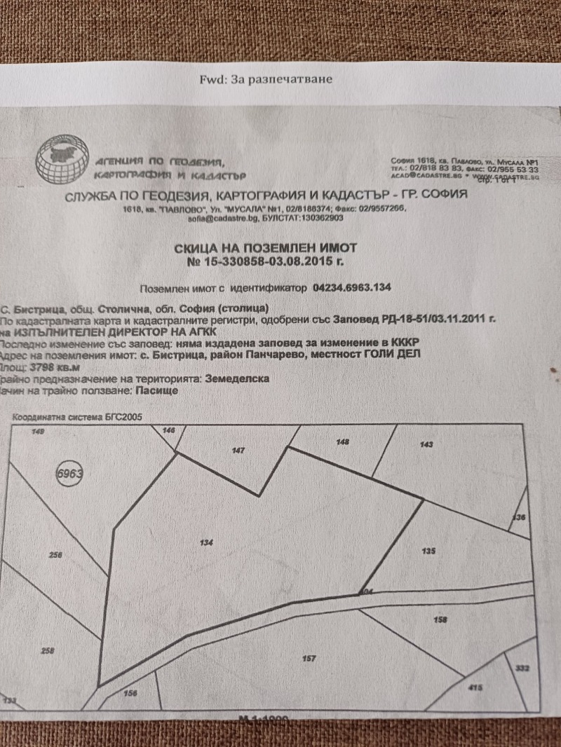 Продава  Парцел град София , с. Бистрица , 1000 кв.м | 29614476 - изображение [5]