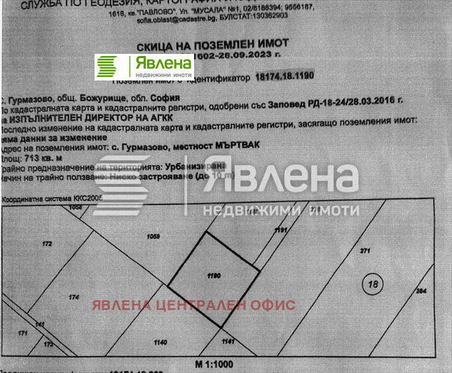 Продава ПАРЦЕЛ, с. Гурмазово, област София област, снимка 1 - Парцели - 48202772