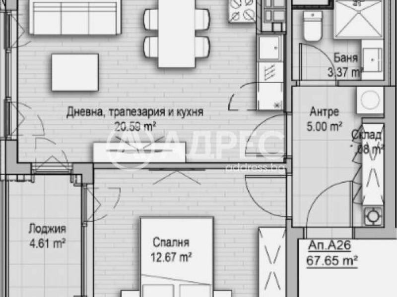 Продается  1 спальня София , Хладилника , 68 кв.м | 12281115
