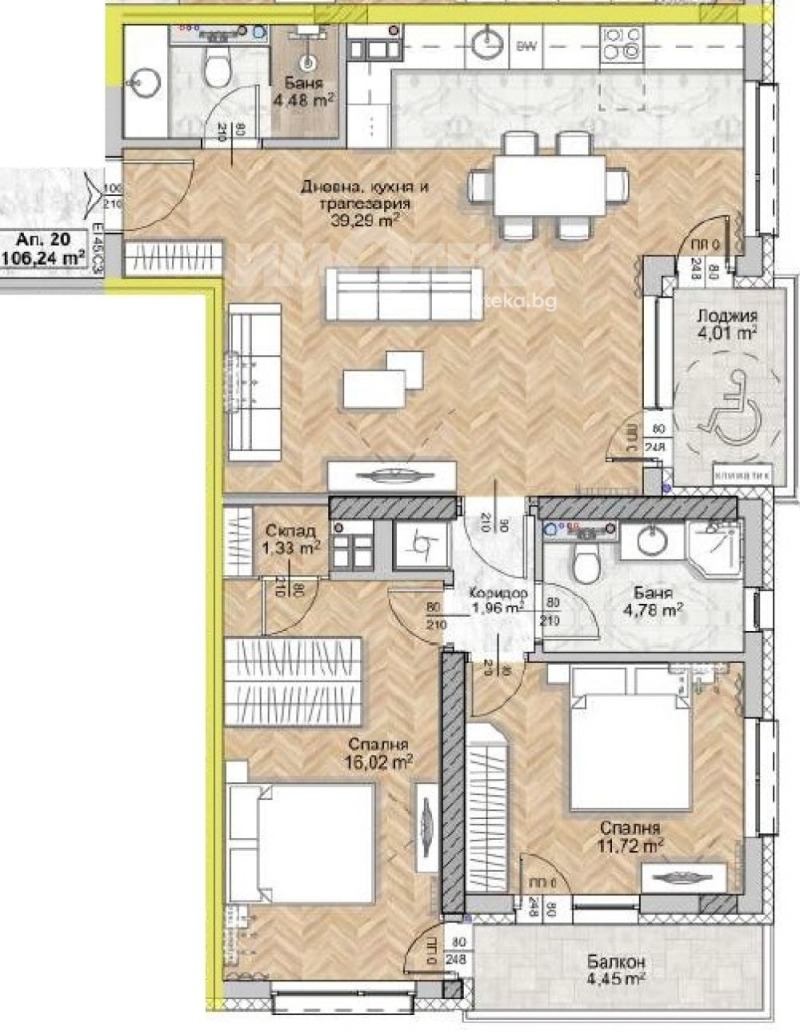 Продава 3-СТАЕН в град София, Люлин 8 - 123 кв.м / 252 704 € » 494 246.06 лв., ИМОТЕКА