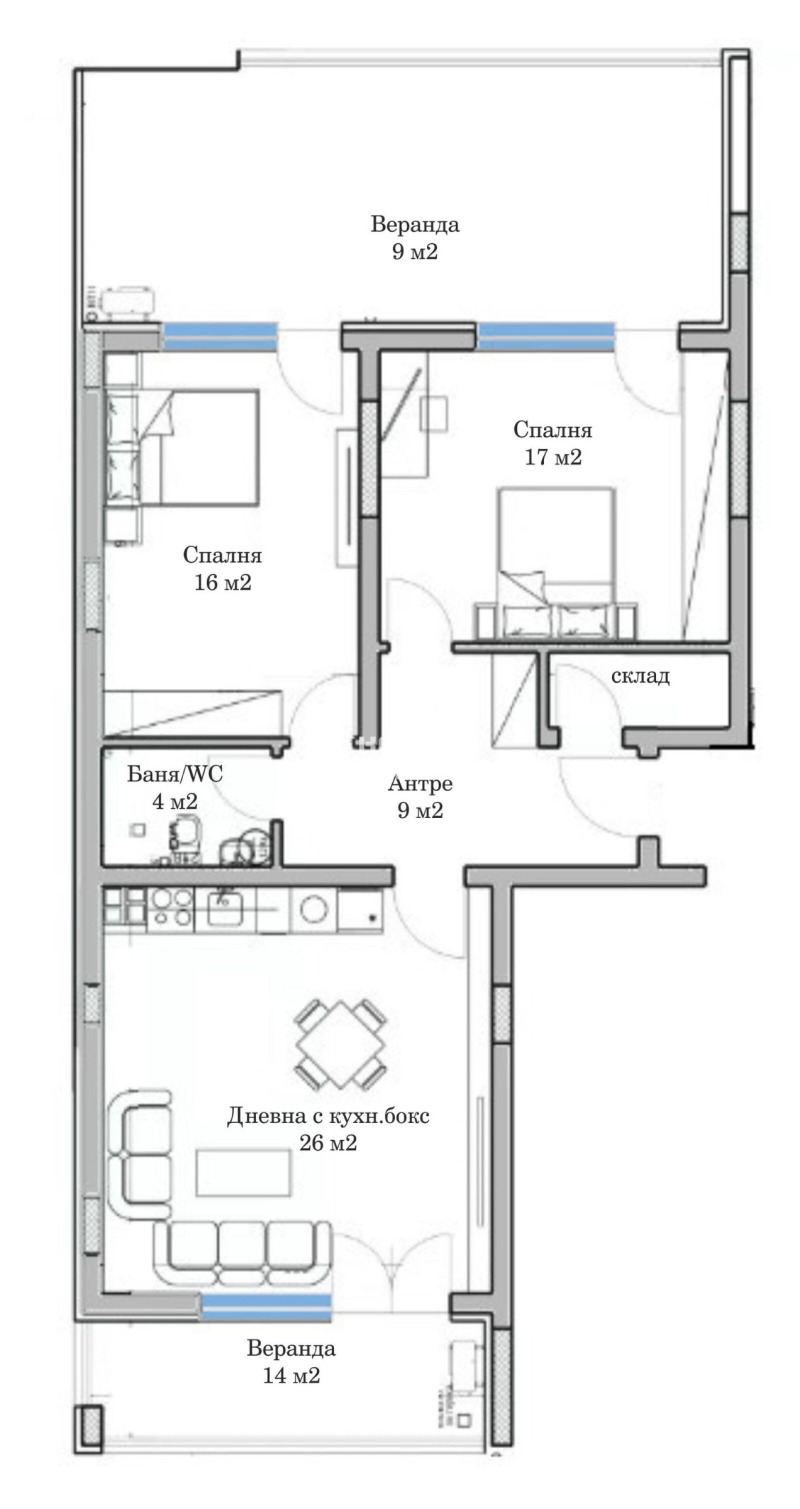 Eladó  2 hálószobás Plovdiv , Mladezski Halm , 136 négyzetméter | 78466066 - kép [2]