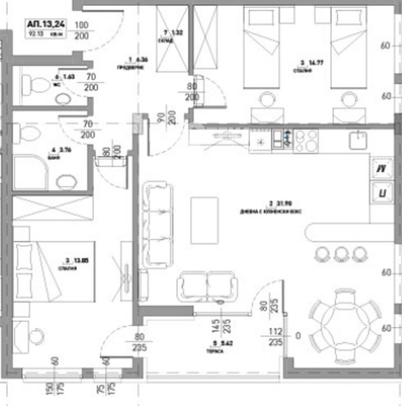 Продава 3-СТАЕН, гр. София, Малинова долина, снимка 3 - Aпартаменти - 47225833