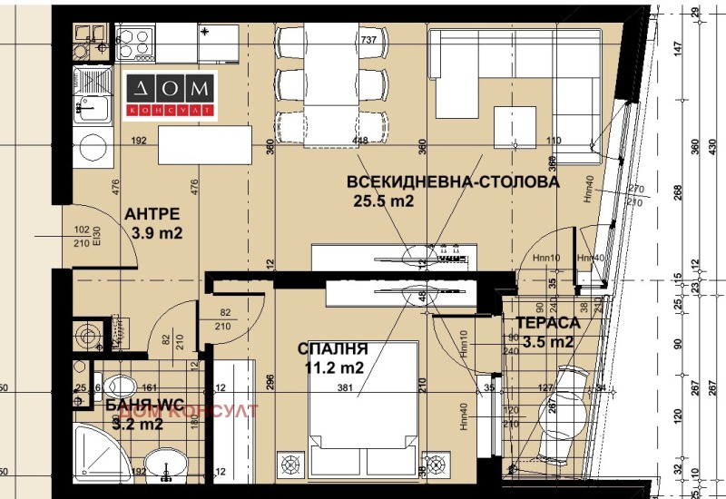 Na prodej  1 ložnice Sofia , Krastova vada , 68 m2 | 47766147 - obraz [2]