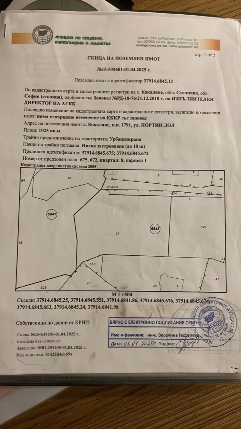 Продава  Парцел град София , с. Кокаляне , 1023 кв.м | 99101509