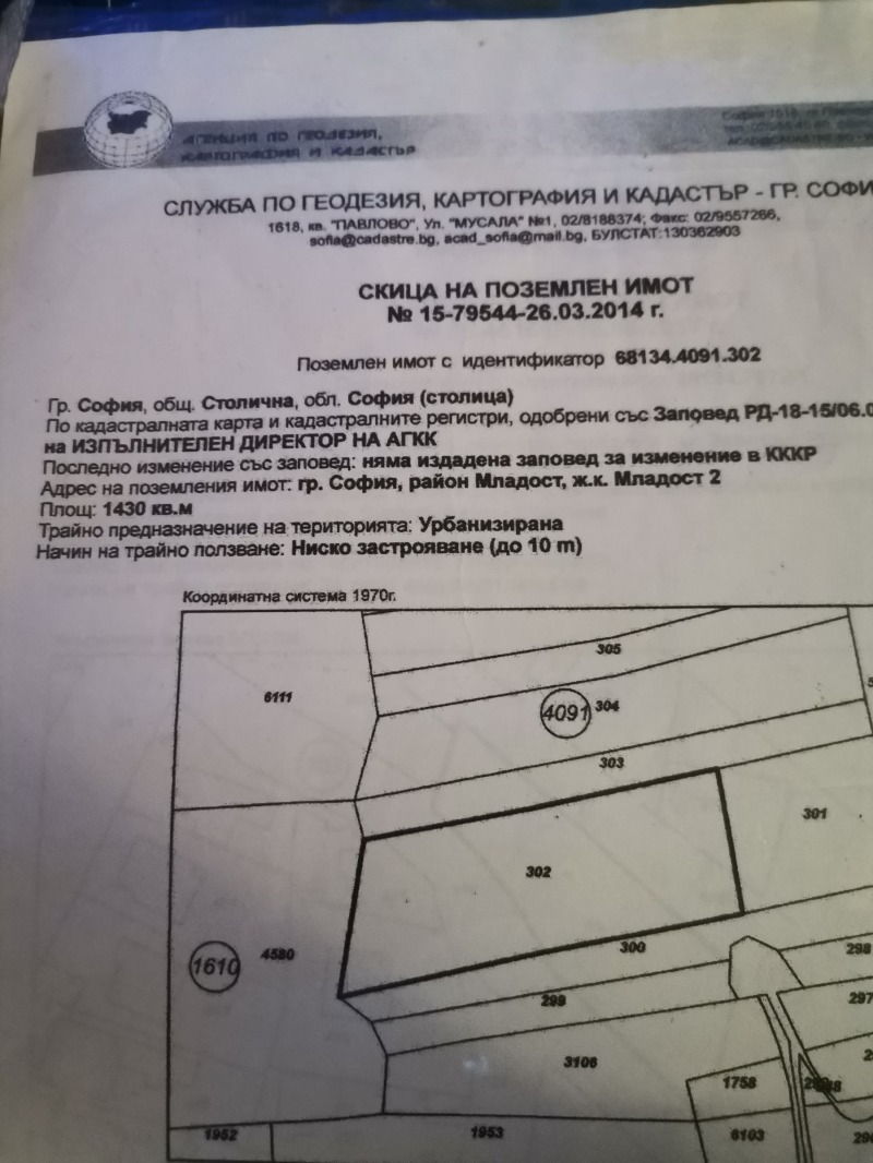 Продава ПАРЦЕЛ в град София, Младост 2 - 1430 кв.м / 178 750 € » 349 604.61 лв., ОАНИТ - ОФИС ДОМ ТОВИСТО