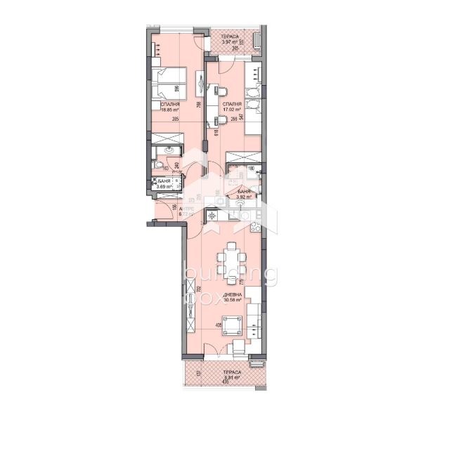 Продается  2 спальни Пловдив , Гагарин , 128 кв.м | 71407631 - изображение [2]