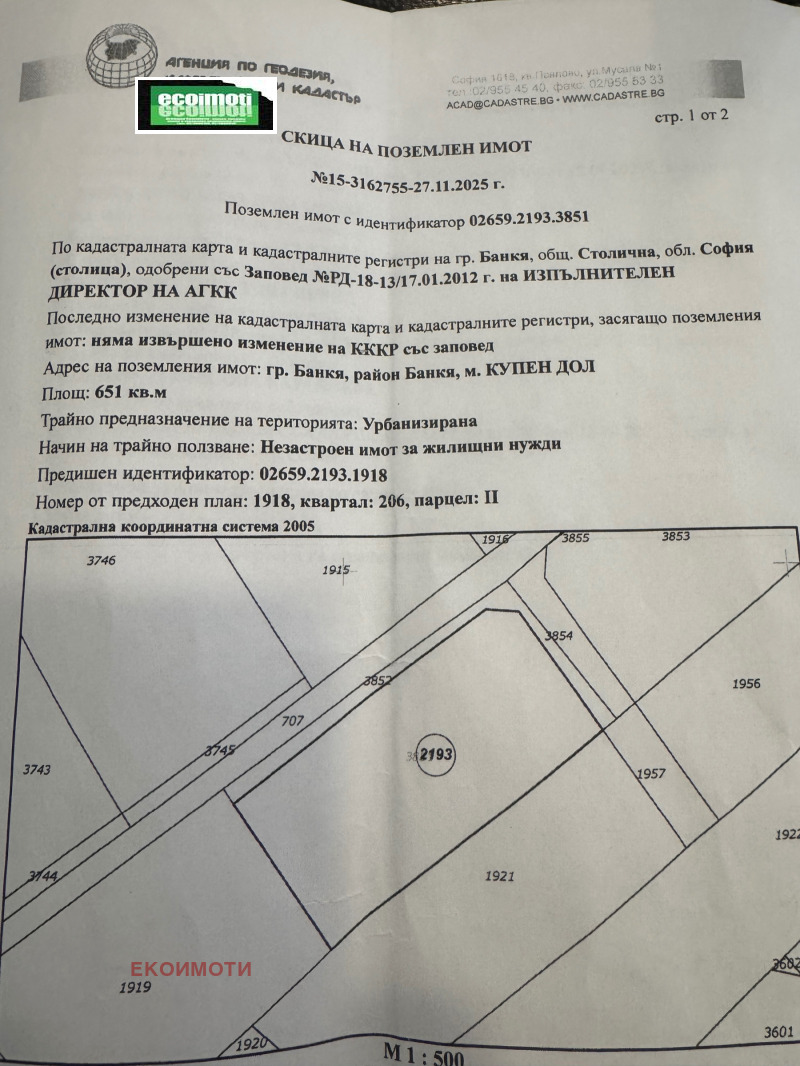 Продава ПАРЦЕЛ, гр. София, гр. Банкя
