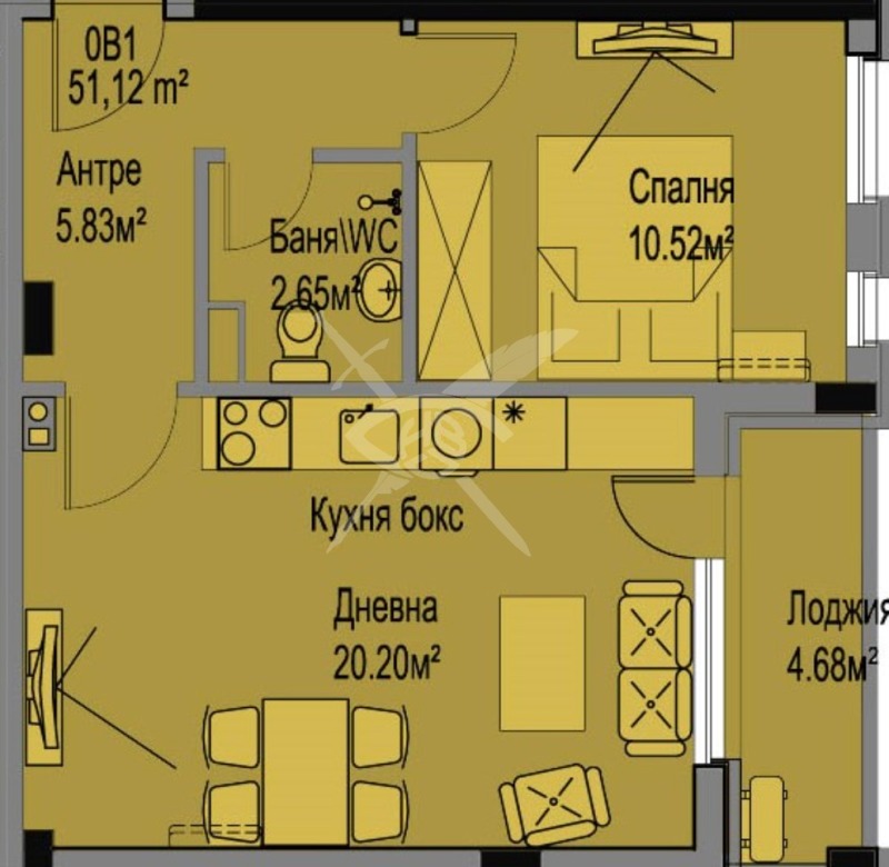 Продава  2-стаен град Бургас , Меден рудник - зона А , 62 кв.м | 83373183