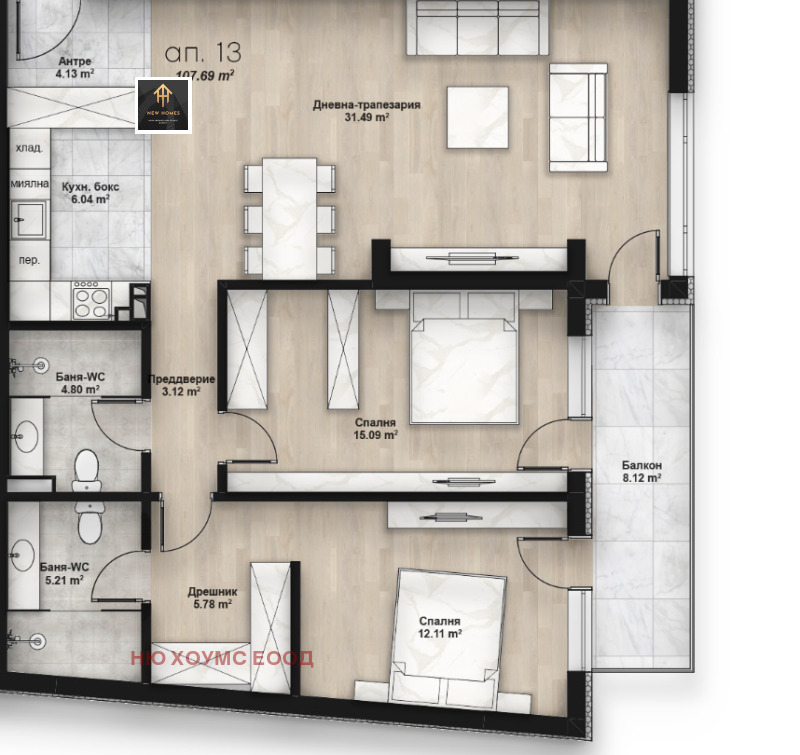 Satılık  2 yatak odası Sofia , Lyulin 2 , 123 metrekare | 36284002 - görüntü [4]