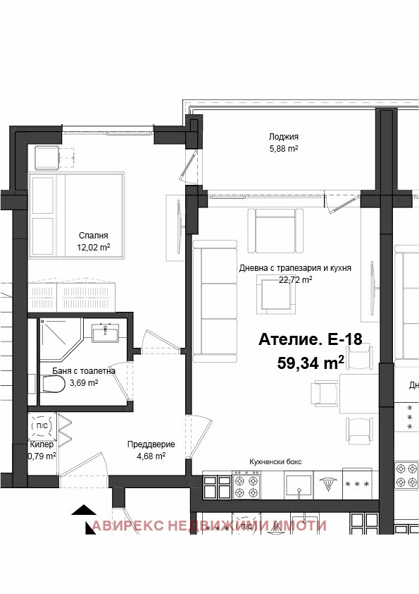 Продава 1-СТАЕН, гр. Пловдив, Гагарин, снимка 3 - Aпартаменти - 47677417