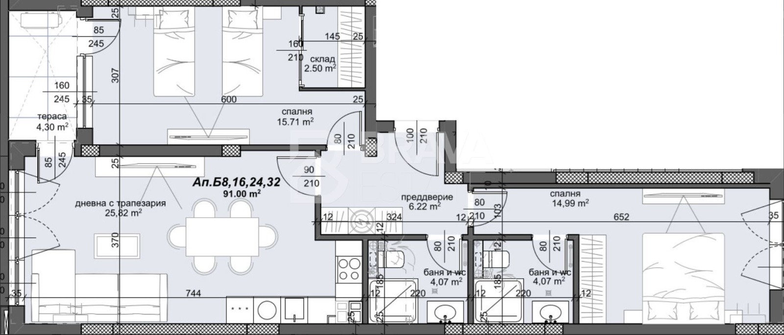 Продава 3-СТАЕН, гр. Пловдив, Тракия, снимка 9 - Апартаменти - 54268601