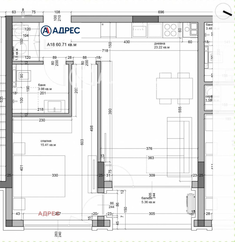 Te koop  1 slaapkamer Varna , Asparuchovo , 69 m² | 20640373 - afbeelding [4]