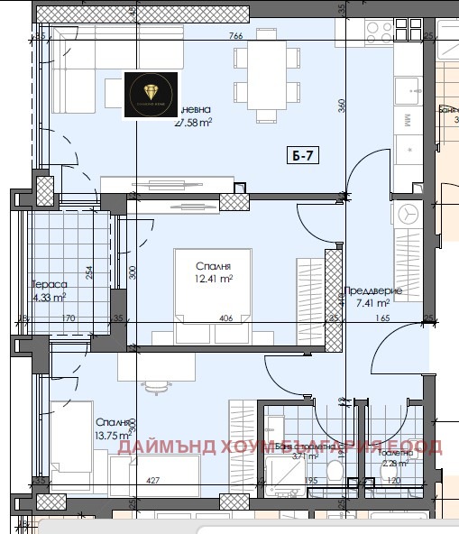Till salu  1 sovrum Plovdiv , Gagarin , 99 kvm | 56210604 - bild [2]