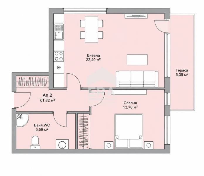 Продава 2-СТАЕН, гр. Велико Търново, Картала, снимка 9 - Апартаменти - 54454883