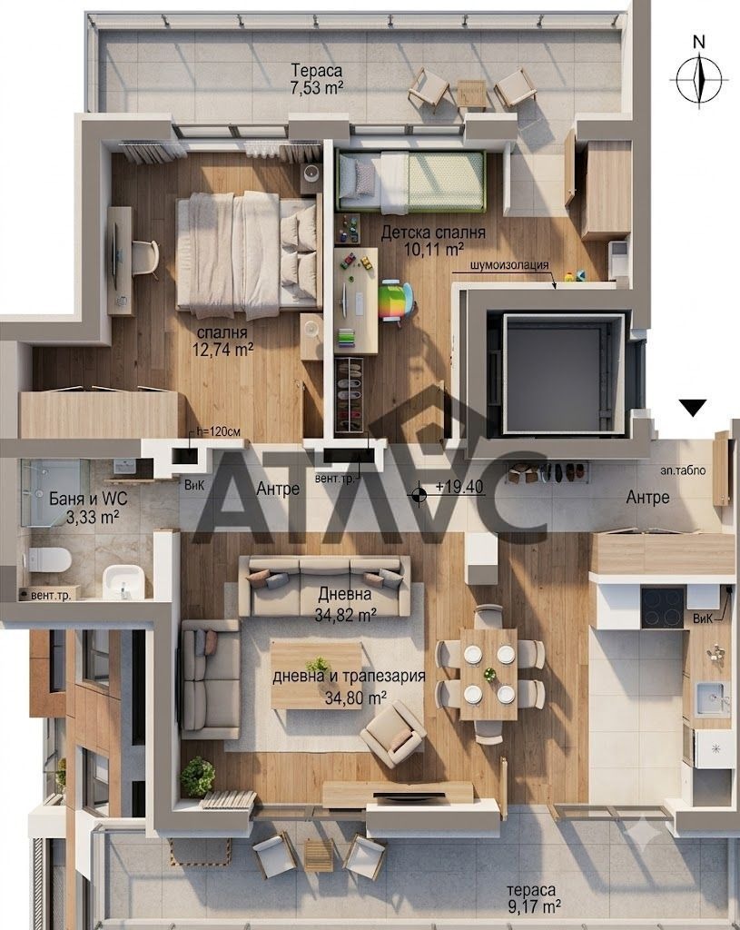 Продава 3-СТАЕН, гр. Пловдив, Тракия, снимка 8 - Апартаменти - 55325592