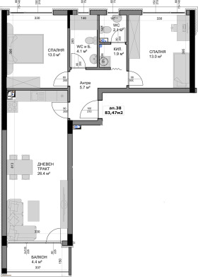 2 slaapkamers Vladislav Varnentsjik 1, Varna 2