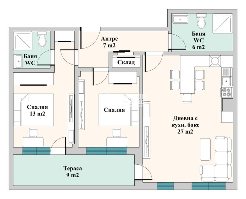 À venda  2 quartos Plovdiv , Vastanitcheski , 103 m² | 38141400 - imagem [2]