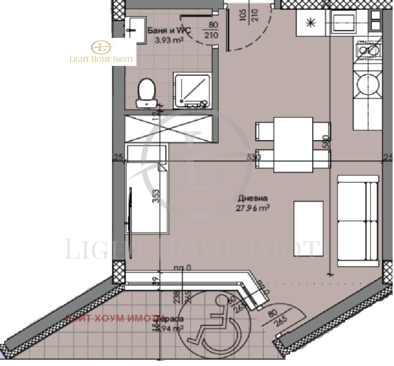 Na prodej  Studio Plovdiv , Christo Smirnenski , 57 m2 | 85525861 - obraz [5]
