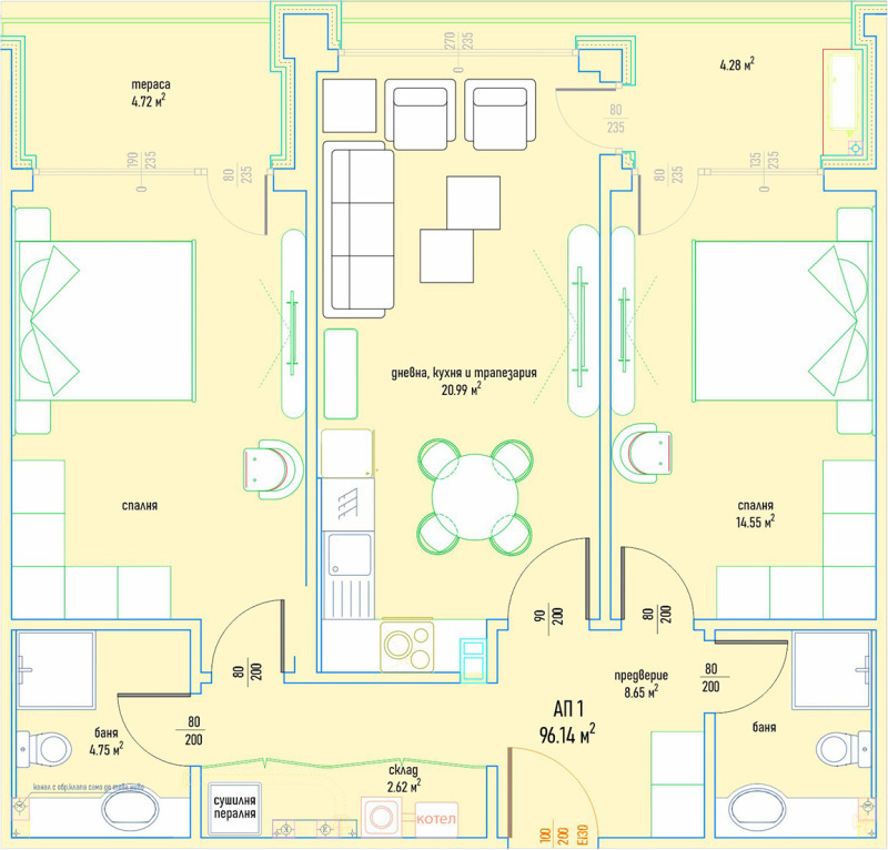 Zu verkaufen  2 Schlafzimmer Sofia , Malinowa dolina , 119 qm | 28485204 - Bild [2]