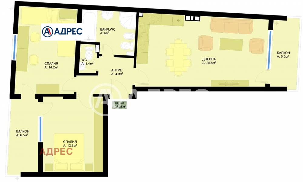 Продава 3-СТАЕН, гр. Варна, Гранд Мол, снимка 2 - Апартаменти - 53766566
