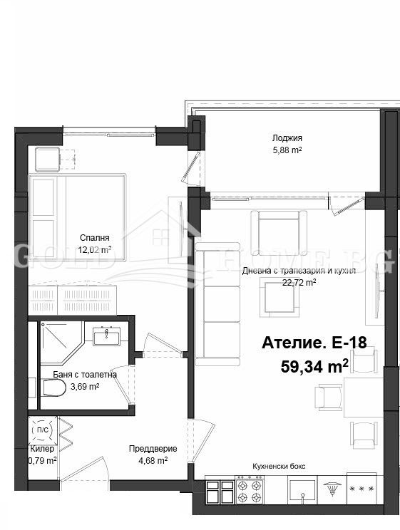 De vânzare  1 dormitor Plovdiv , Gagarin , 56 mp | 65350715 - imagine [6]