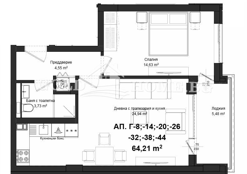 De vânzare  1 dormitor Plovdiv , Gagarin , 56 mp | 65350715 - imagine [14]