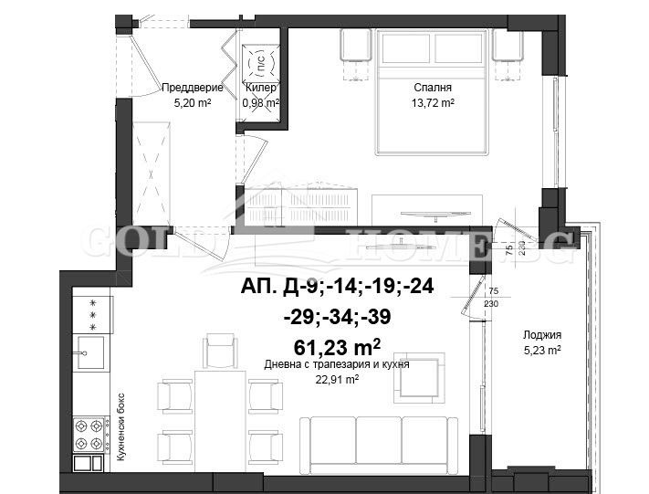 De vânzare  1 dormitor Plovdiv , Gagarin , 56 mp | 65350715 - imagine [10]