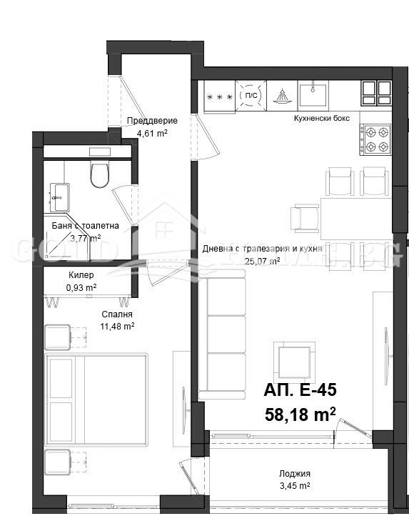De vânzare  1 dormitor Plovdiv , Gagarin , 56 mp | 65350715 - imagine [5]