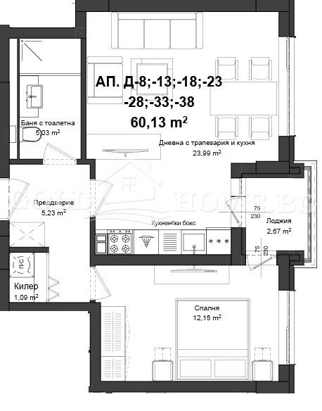 De vânzare  1 dormitor Plovdiv , Gagarin , 56 mp | 65350715 - imagine [9]