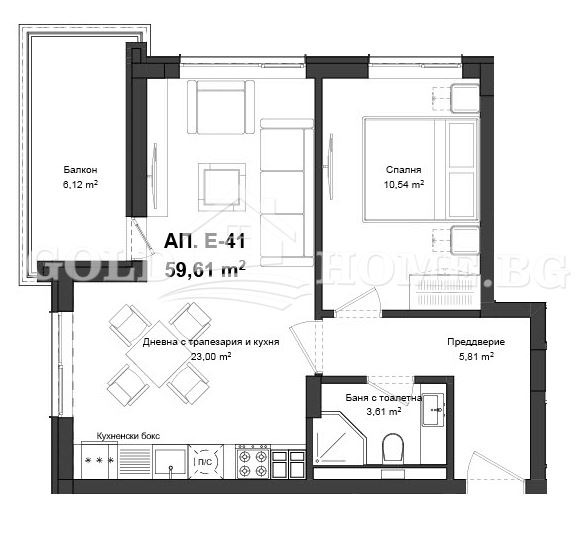 De vânzare  1 dormitor Plovdiv , Gagarin , 56 mp | 65350715 - imagine [11]