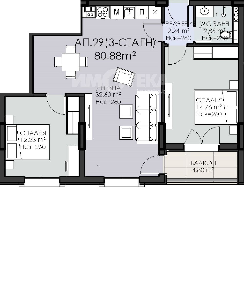 Продава 3-СТАЕН, гр. София, Овча купел, снимка 4 - Апартаменти - 54507247