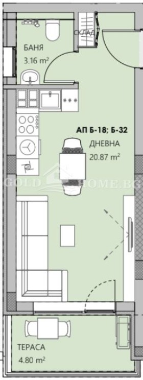 À venda  Estúdio Plovdiv , Ostromila , 37 m² | 31779899 - imagem [3]