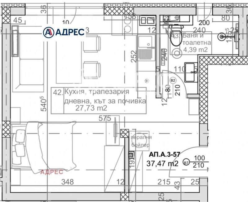 Продава  2-стаен град Варна , к.к. Слънчев ден , 45 кв.м | 94669518 - изображение [2]