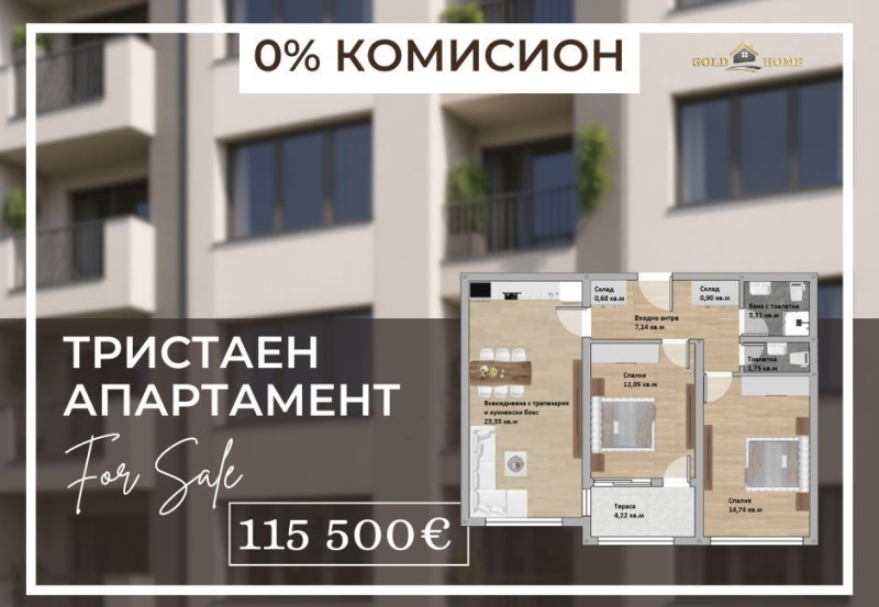 Продава 3-СТАЕН, гр. Пловдив, Христо Смирненски