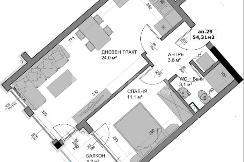 Продаја  1 спаваћа соба Варна , Владислав Варненчик 1 , 63 м2 | 46442334 - слика [2]