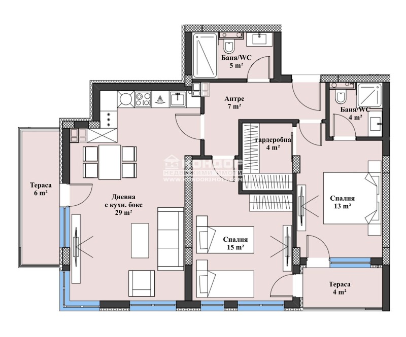 En venta  2 dormitorios Plovdiv , Jristo Smirnenski , 125 metros cuadrados | 92948267 - imagen [2]