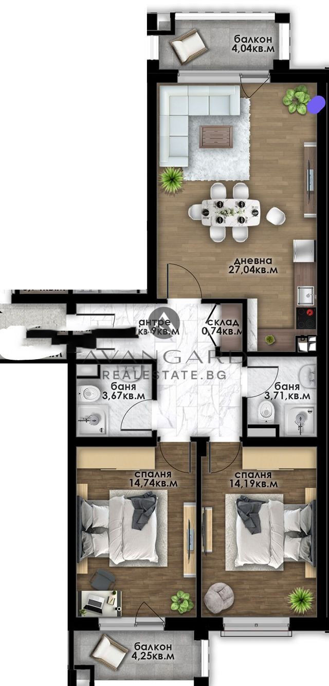 Продава 3-СТАЕН, гр. Пловдив, Остромила, снимка 2 - Апартаменти - 54217800