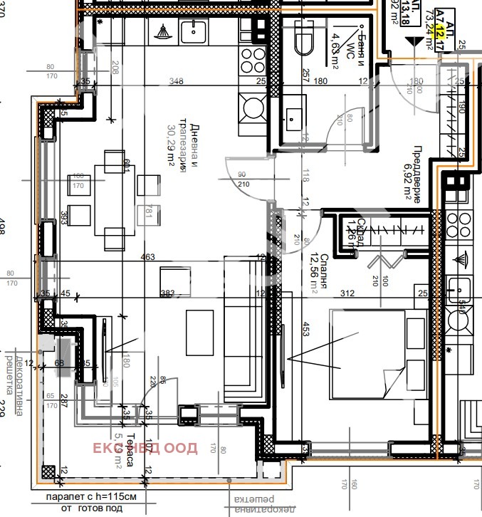 Eladó  1 hálószoba Plovdiv , Ostromila , 88 négyzetméter | 93228644