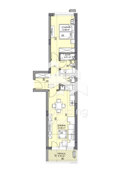 À venda  1 quarto Plovdiv , Gagarin , 78 m² | 68667369 - imagem [2]