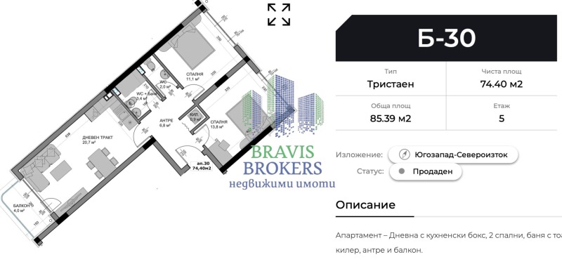 На продаж  2 спальні Варна , Кайсиева градина , 86 кв.м | 25988272 - зображення [4]