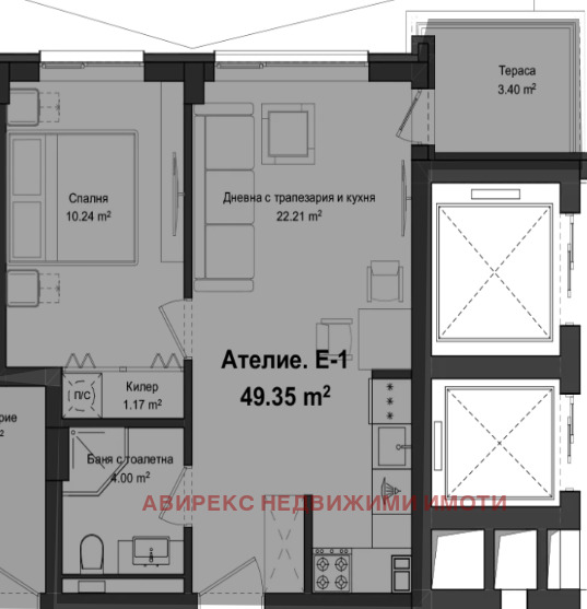 Eladó  1 hálószoba Plovdiv , Gagarin , 56 négyzetméter | 33662797
