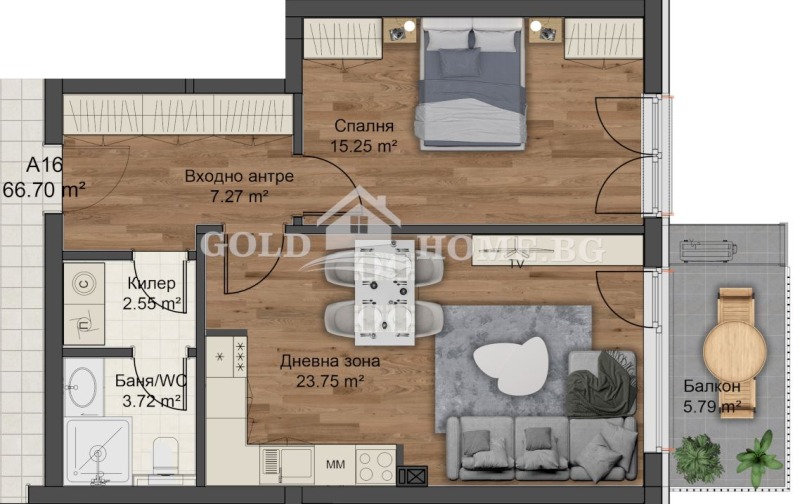 На продаж  1 спальня Пловдив , Остромила , 82 кв.м | 11127366 - зображення [2]