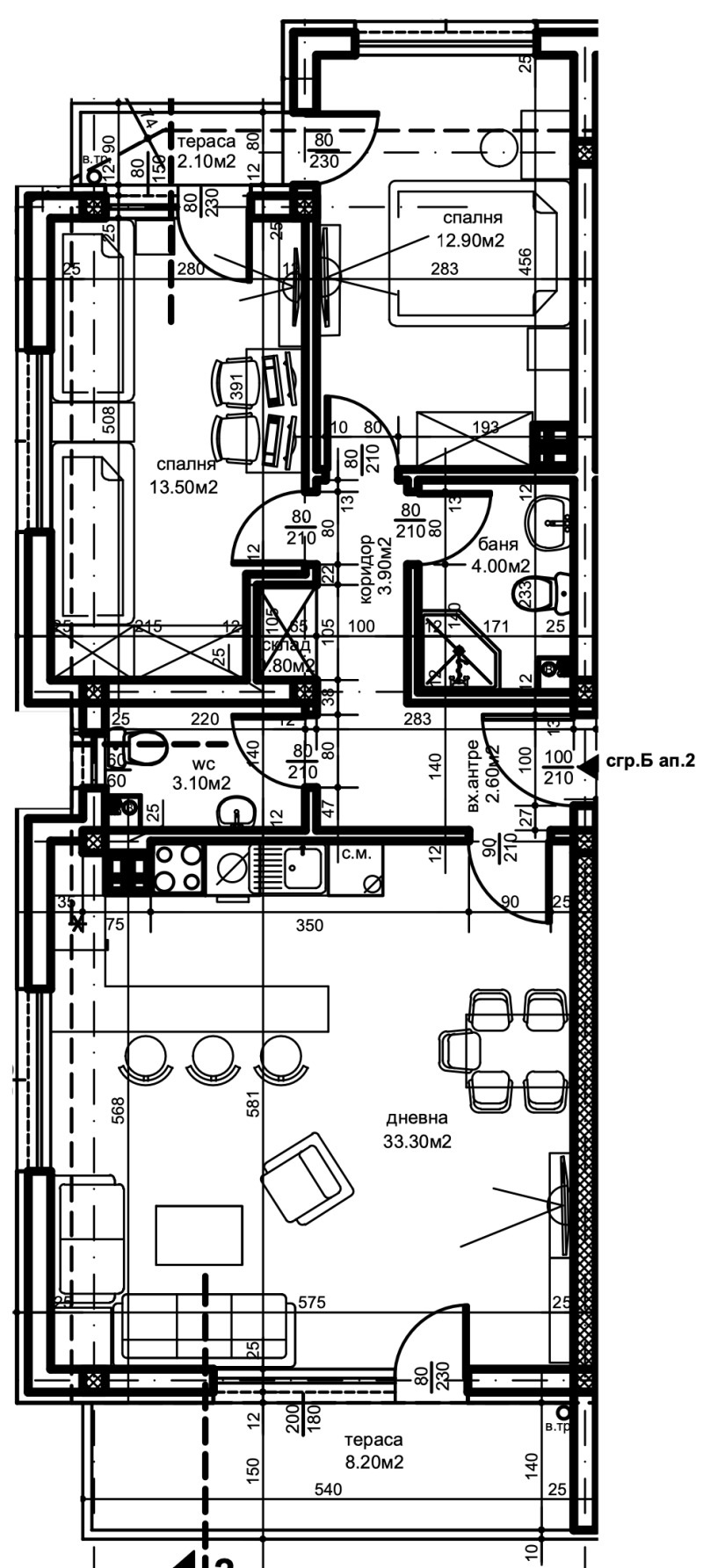 Продава 3-СТАЕН, гр. Пловдив, Беломорски, снимка 2 - Aпартаменти - 49207641