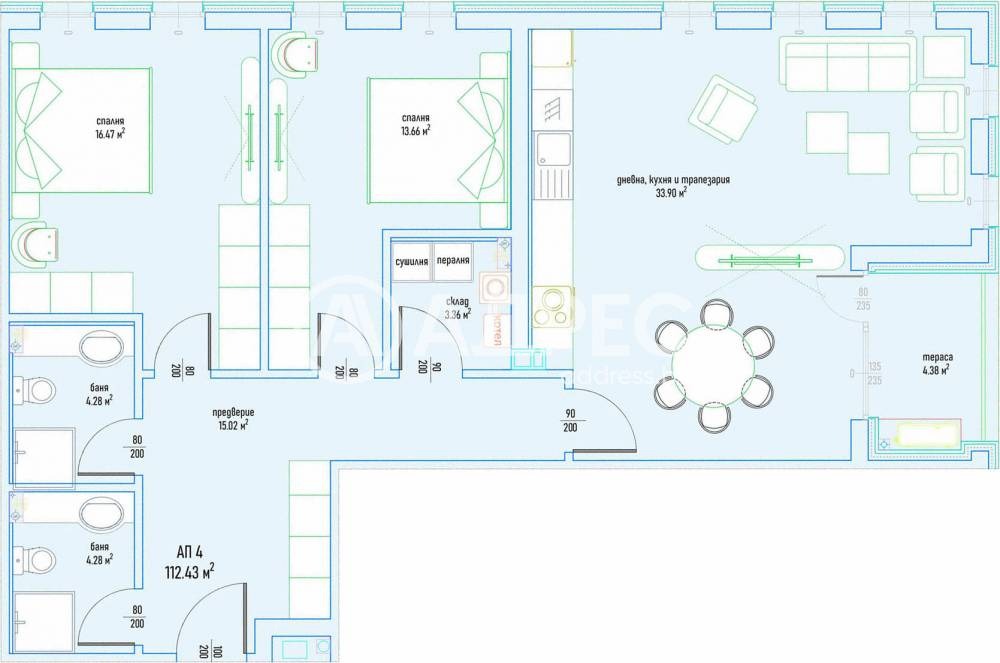 Продава 3-СТАЕН, гр. София, Малинова долина, снимка 3 - Апартаменти - 50186778