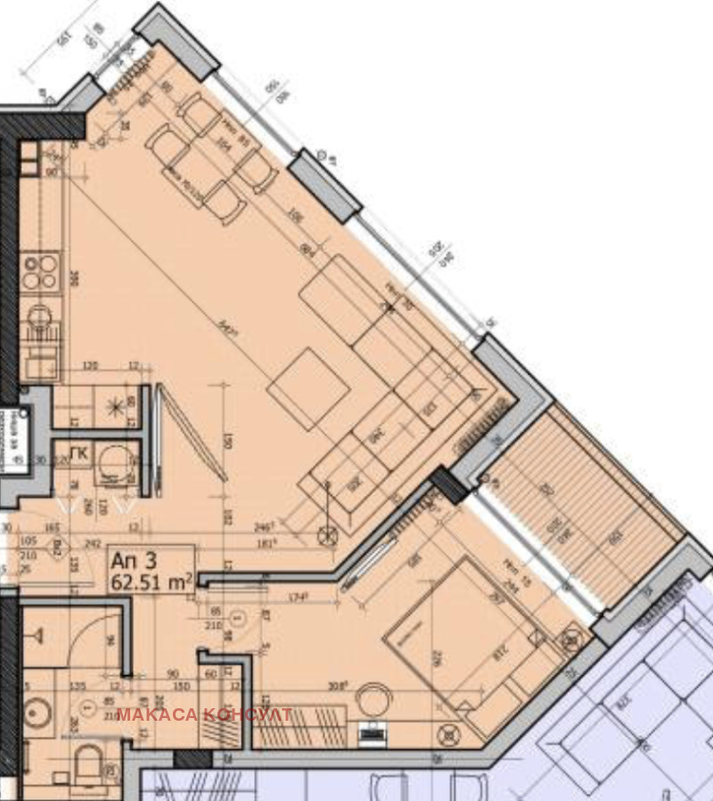 Продава 2-СТАЕН в град София, Павлово - 78 кв.м / 165 000 € » 322 711.95 лв., МАКАСА КОНСУЛТ
