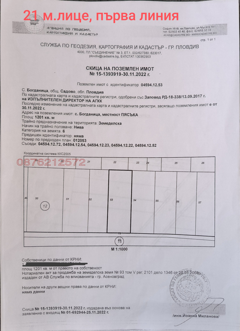 Продава ЗЕМЕДЕЛСКА ЗЕМЯ, гр. Садово, област Пловдив, снимка 4 - Земеделска земя - 45624582