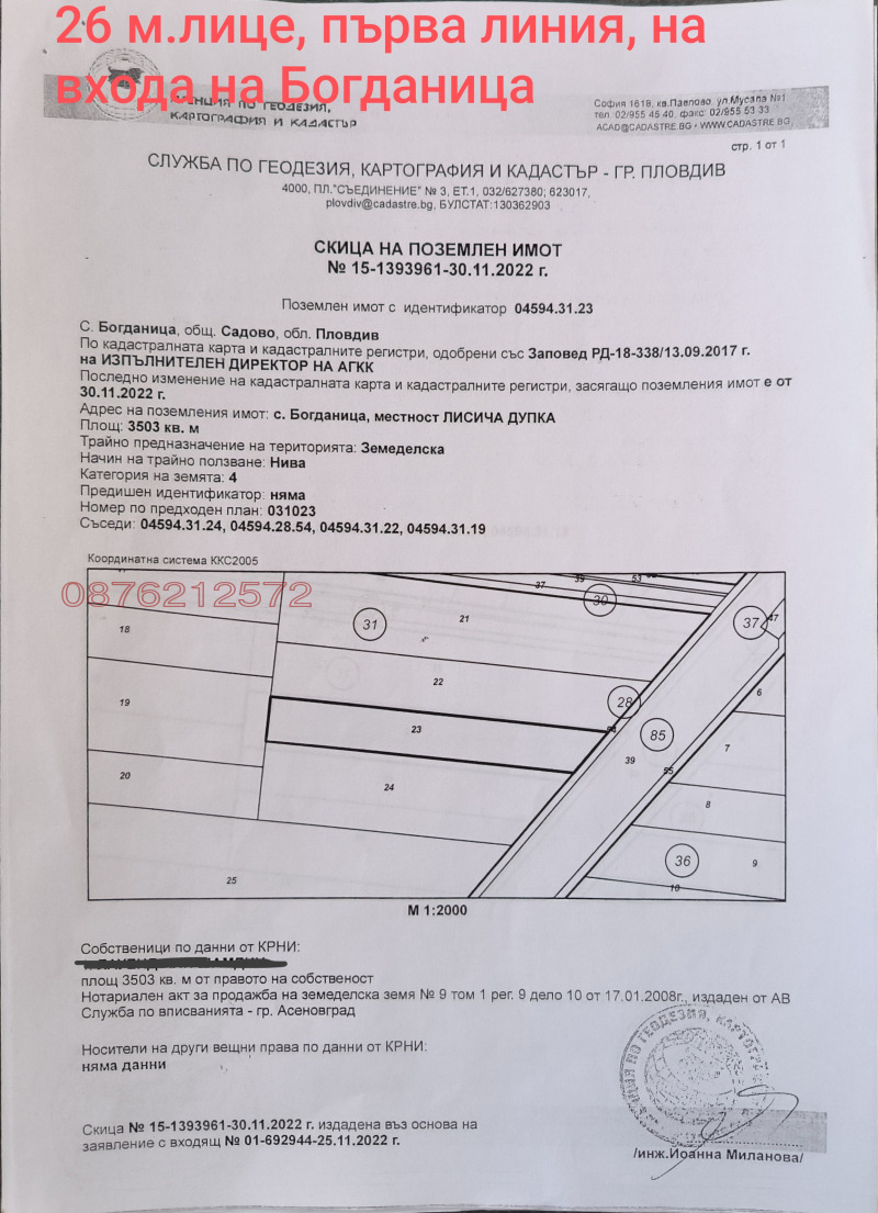 Til salg  Jord region Plovdiv , Sadovo , 5 dka | 78438449 - billede [5]