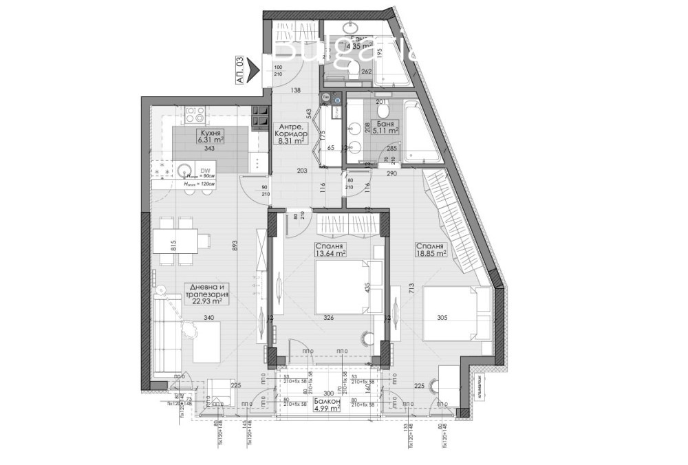 Продава 3-СТАЕН, гр. София, Гоце Делчев, снимка 5 - Апартаменти - 53908049