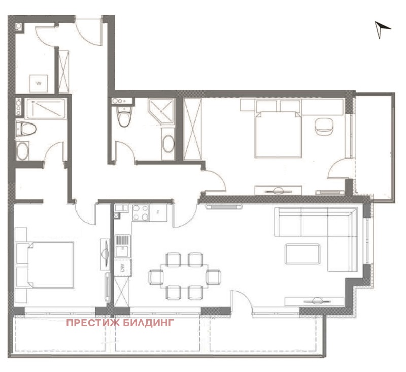 Продава 3-СТАЕН, гр. София, Кръстова вада, снимка 2 - Aпартаменти - 42894146