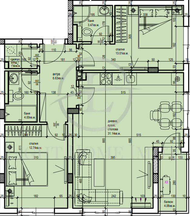 En venta  2 dormitorios Plovdiv , Kyuchuk Parizh , 106 metros cuadrados | 49091967 - imagen [3]